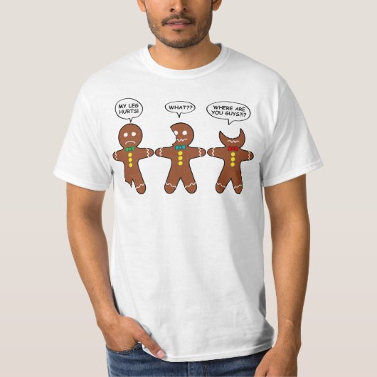 Gingerbrood Mijn been Hurts Humor T-shirt (Voorkant)