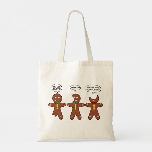 Gingerbrood Mijn been Hurts Humor Tote Bag (Achterkant)
