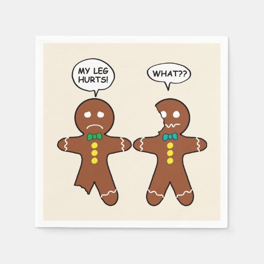 Gingerbrood Mijn been huurt wat Kerstluiers doen Servet (Voorkant)