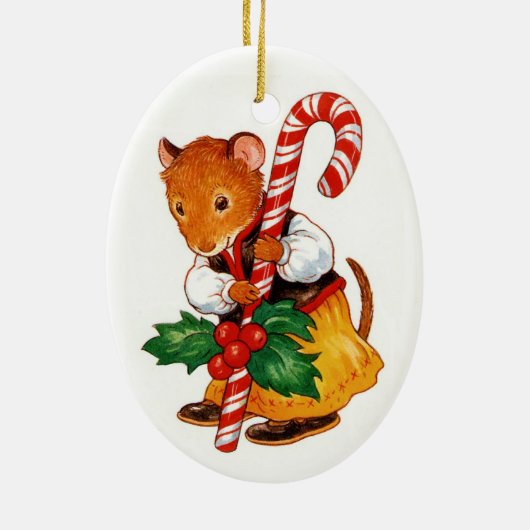 Gingerbrood Mouse Keramisch Ornament (Achterkant)