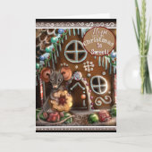 Gingerbrood Mouse Sweet-kerstkaart Kaart (Voorkant)