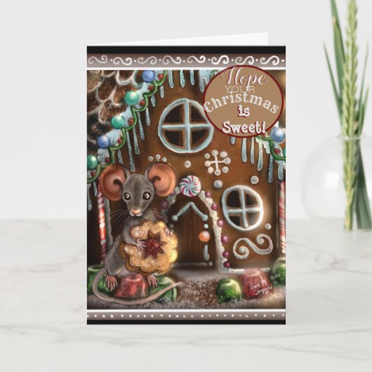 Gingerbrood Mouse Sweet-kerstkaart Kaart (Voorkant)