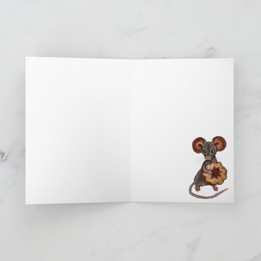Gingerbrood Mouse Sweet-kerstkaart Kaart (Binnen)