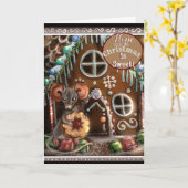 Gingerbrood Mouse Sweet-kerstkaart Kaart (Gele Bloem)