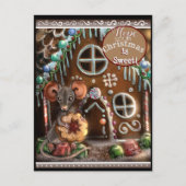 Gingerbrood Mouse Sweet Kerstmis Feestdagenkaart (Voorkant)