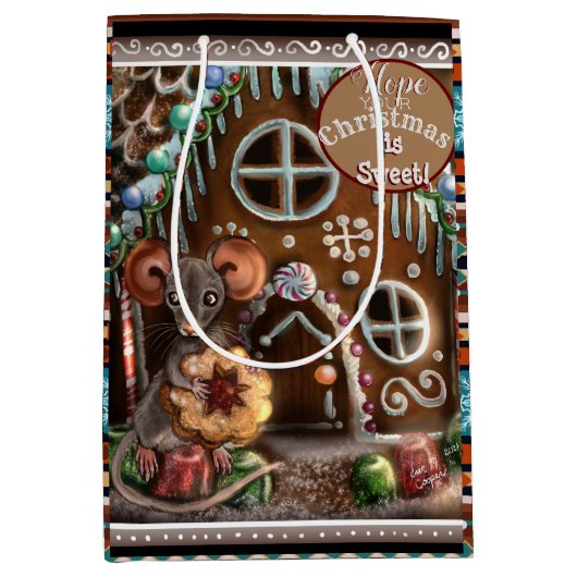 Gingerbrood Mouse Sweet Kerstmis Medium Cadeauzakje (Voorkant)
