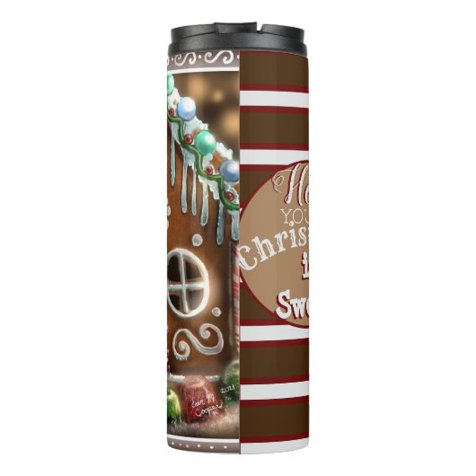 Gingerbrood Mouse Sweet Kerstmis Thermosbeker (Achterkant)