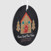 Gingerbrood Nieuw Home Chalkboard Holiday Aangepas Ornament (voorkant)
