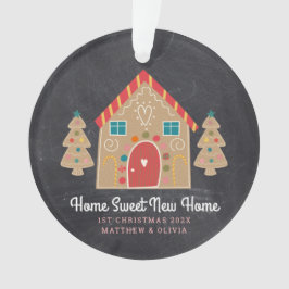 Gingerbrood Nieuw Home Chalkboard Holiday Aangepas Ornament