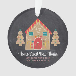 Gingerbrood Nieuw Home Chalkboard Holiday Aangepas Ornament