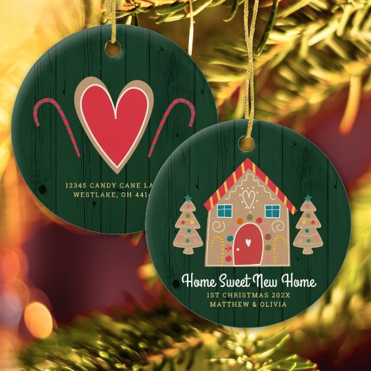 Gingerbrood Nieuw Home Rustic Green Holiday Aangep Keramisch Ornament