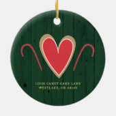Gingerbrood Nieuw Home Rustic Green Holiday Aangep Keramisch Ornament (Achterkant)
