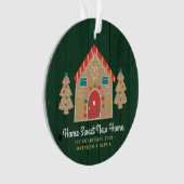 Gingerbrood Nieuw Home Rustic Green Holiday Aangep Ornament (voorkant)