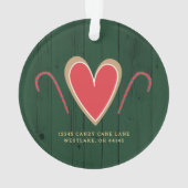 Gingerbrood Nieuw Home Rustic Green Holiday Aangep Ornament (achterkant)