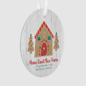 Gingerbrood Nieuw Home Rustic Wood Holiday Aangepa Ornament (voorkant)