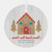 Gingerbrood Nieuw startpunt Eerste Kerstmis Rustis Glas Ornament (Achterkant)