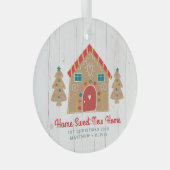 Gingerbrood Nieuw startpunt Eerste Kerstmis Rustis Glas Ornament (Voorkant Rechts)