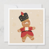 Gingerbrood Nutcracker-kerstkaart Notitiekaartje (Voorkant)