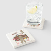 Gingerbrood Onderzetter kerst met marmer (Zijkant)