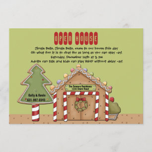 Gingerbrood Open House Invitation Kaart