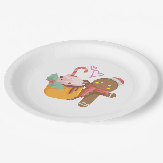 Gingerbrood Papieren Bordje (Gekanteld)