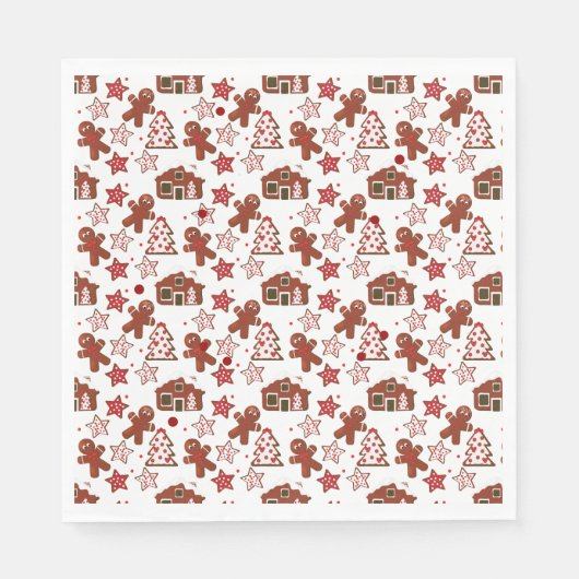 Gingerbrood Pattern Std Napkins Servet (Voorkant)