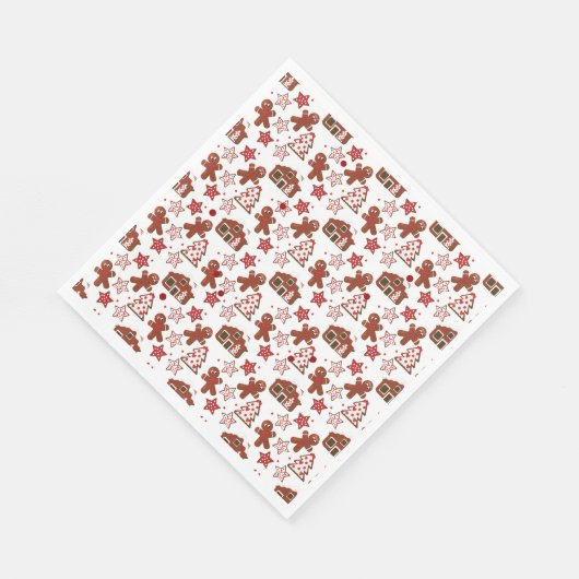 Gingerbrood Pattern Std Napkins Servet (Hoek)