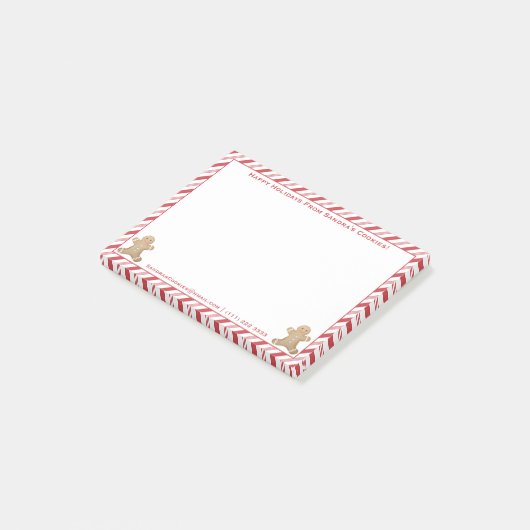 Gingerbrood Peppermint Prettige feestdagen Geperso Post-it® Notes (Schuin)