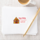 Gingerbrood Prettige feestdagen adreslabel Etiket (Insitu)