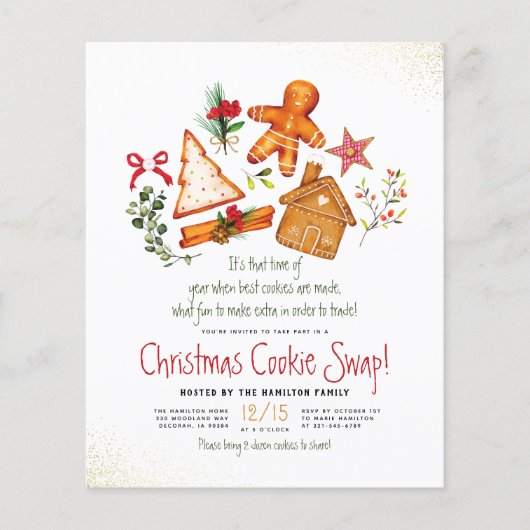 Gingerbrood Red Pset met kerstmis Koekjeswisselbud (Voorkant)