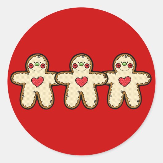 Gingerbrood Ronde Sticker (Voorkant)
