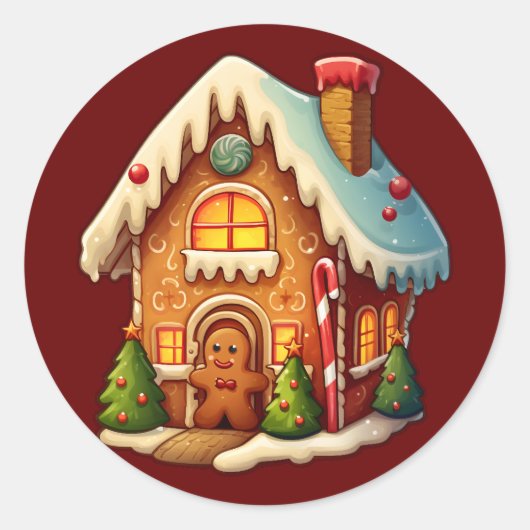 Gingerbrood Ronde Sticker (Voorkant)