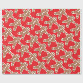 Gingerbrood Rood Cadeaupapier (Vlak)