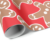 Gingerbrood Rood Cadeaupapier (Rol Hoek)
