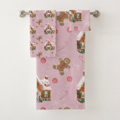Gingerbrood - Roze kerstkeukenset Bad Handdoek (Insitu)