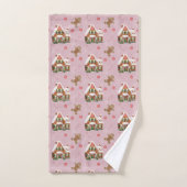 Gingerbrood - Roze kerstkeukenset Bad Handdoek (Handdoek)