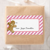 Gingerbrood roze strepen, aangepast aan label met (Insitu)