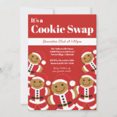 Gingerbrood Santa Cookie Swap Holiday Party Kaart (Voorkant)