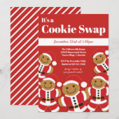 Gingerbrood Santa Cookie Swap Holiday Party Kaart (Voorkant / Achterkant)