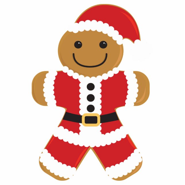 Gingerbrood Santa Fotobeeldje Ornament (Voorkant)