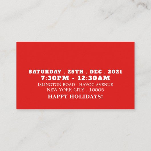 Gingerbrood Santa, kerstfeest Ticket Invite Informatiekaartje (Achterkant)