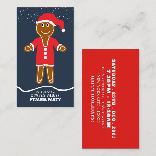Gingerbrood Santa, kerstfeest Ticket Invite Informatiekaartje (Voorkant / Achterkant)