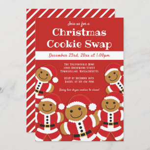 Gingerbrood Santa Kerstmis Cookie Swap Kaart