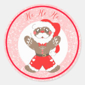Gingerbrood Santa Ronde Sticker (Voorkant)