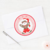 Gingerbrood Santa Ronde Sticker (Envelop)