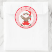 Gingerbrood Santa Ronde Sticker (Tas)