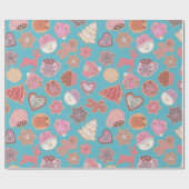 Gingerbrood schattige versierde koekjes cadeaupapier (Vlak)