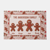 Gingerbrood-serie Vier kerst-kerst op maat Deurmat (Voorkant)