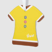 Gingerbrood Shirt Gele Kerstmis Ornament (voorkant)