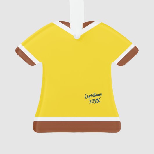 Gingerbrood Shirt Gele Kerstmis Ornament (achterkant)